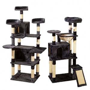 2024 New Eco-Friendly Wood & Sisal Cat Tree Toy House with Climbing and <b>Scratching</b> Features for Cats - Product Image 6