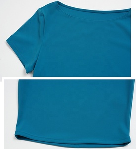 Ensemble de <span class=keywords><strong>yoga</strong></span> écologique pour <span class=keywords><strong>femme</strong></span>, taille haute, effet push-up, haut à manches courtes, pantalon large coupe ajustée, pour la course, la randonnée, la gym et le fitness - Product Image 4