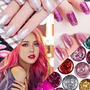 global fashion uv led gel shinning glitter effect nail art soak off 48 color platinum gel polish