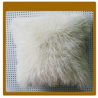 Coussins en fourrure de mouton mongole, housses tibétaines en peau de mouton