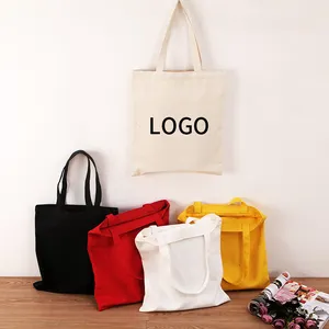 Custom Cotton Canvas Foldable Tote Bag Wholesale Jute Reusable Handle Shopping Bag with Customized Logo Printed