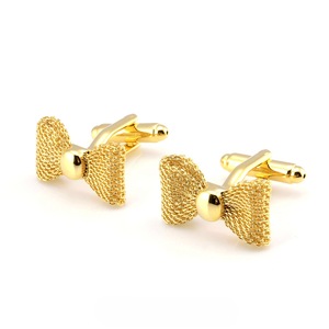 Moda ligera de lujo camisas francesas trajes accesorios exquisitos lazo dorado <span class=keywords><strong>gemelos</strong></span> y Clips de corbata banquete manga tachuelas botones - Product Image 2