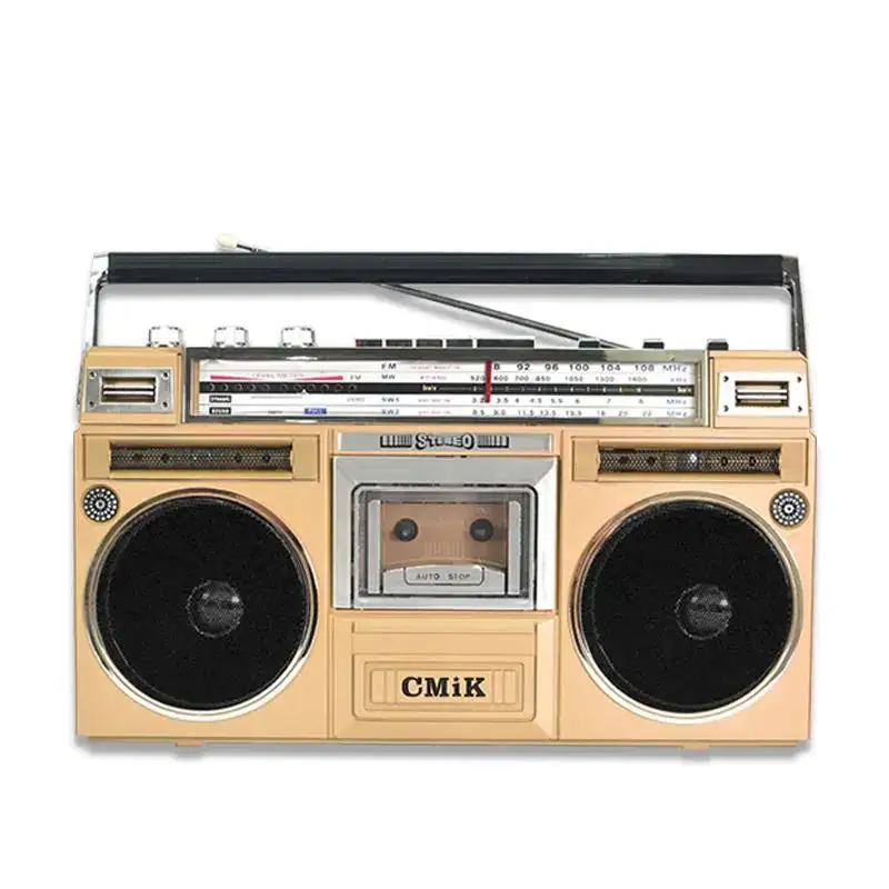 New Designed Multi Functional Radio Speaker Portable Vintage Cassette Radio with Bluetooth USB Record