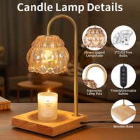 Lampe chauffe-cire électrique en bois avec minuterie et interrupteur à intensité variable pour huiles essentielles et fonte de bougies