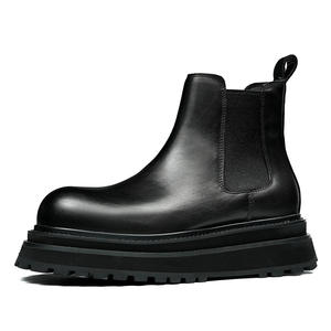 Botas de Negocios Casuales Británicas para Hombre, de Alta Calidad, con Suela Gruesa, de Piel Genuina con Forro Polar, Antideslizantes y Desodorantes, con Cordones - Product Image 5