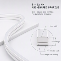 Bande LED Néon Flexible RVB PVC à Émission Latérale 24V 96 LED/m 7-8W/m IP65 Rouleau de 5m Dimmable pour Hôtels et Aménagements Extérieurs Garantie 2 Ans