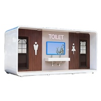 Toilettes portables écologiques en tôle galvanisée pour espaces extérieurs, durables, faciles à installer, avec plaque de gravure moderne, pour usage public
