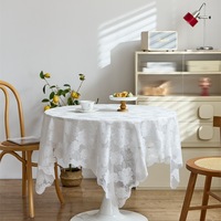 Nappe rectangulaire en dentelle blanche pour mariage, fête prénuptiale, décoration de fête rustique en plein air, réception, décoration de la maison