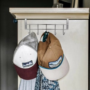 Stainless Steel Over The Door <b>Hook</b> Rack 5 <b>Hooks</b> 24.5x9x2.39 Cm Rust Resistant Minimalist Design For Coat Cap Storage - Product Image 4
