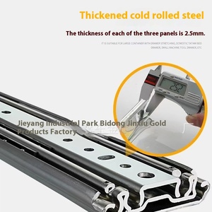Rail de glissière de tiroir à extension complète à trois sections, robuste, autobloquant, 76 mm, capacité de charge supérieure à 200 kg, guide de rail pour cuisine, extérieur - Product Image 3
