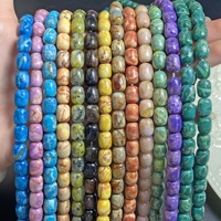 Perles en pierre naturelle Jinstone de couleurs mélangées, 8x10mm, forme baril irrégulière, pour la fabrication de bijoux DIY, bracelets et colliers, vente en gros