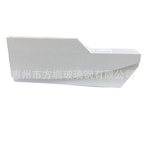 Bureau d'accueil en fibre de verre en forme de L pour immeuble de bureaux, mobilier commercial, design contemporain et durable - Product Image 1