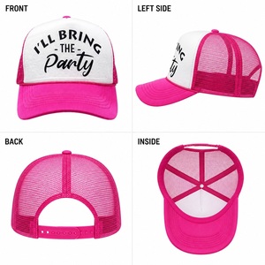 Casquette <span class=keywords><strong>de</strong></span> fête personnalisée en mousse, style camionneur, avec maille néon, snapback 5 panneaux, réglable, pour enterrement <span class=keywords><strong>de</strong></span> vie <span class=keywords><strong>de</strong></span> jeune fille, vente en gros, faible MOQ - Product Image 2