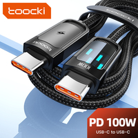 Câble PD Toocki Safe Stable 100W avec puce E-Marker, coque en alliage d'aluminium, lumière de charge LED pour la maison et le bureau