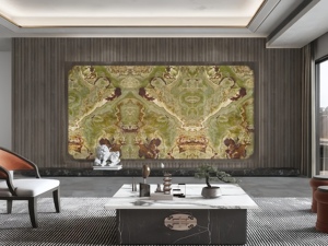 SH đá nhiều màu xanh lá cây afghan <span class=keywords><strong>Onyx</strong></span> slab tự nhiên mờ thiết kế hiện đại ánh sáng màu xanh lá cây Backlit onice Verde pakistano đá cẩm thạch - Product Image 6