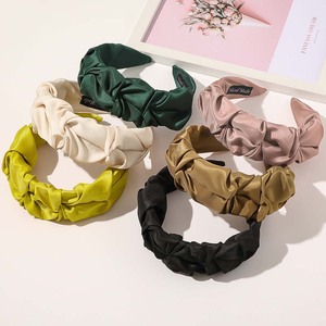 New Style Pleated <strong>Wide</strong>-sided <strong>Headband</strong> Fashion Solid Color <strong>Headband</strong> <strong>for</strong> <strong>Women</strong> Hair Accessories - Product Image 1