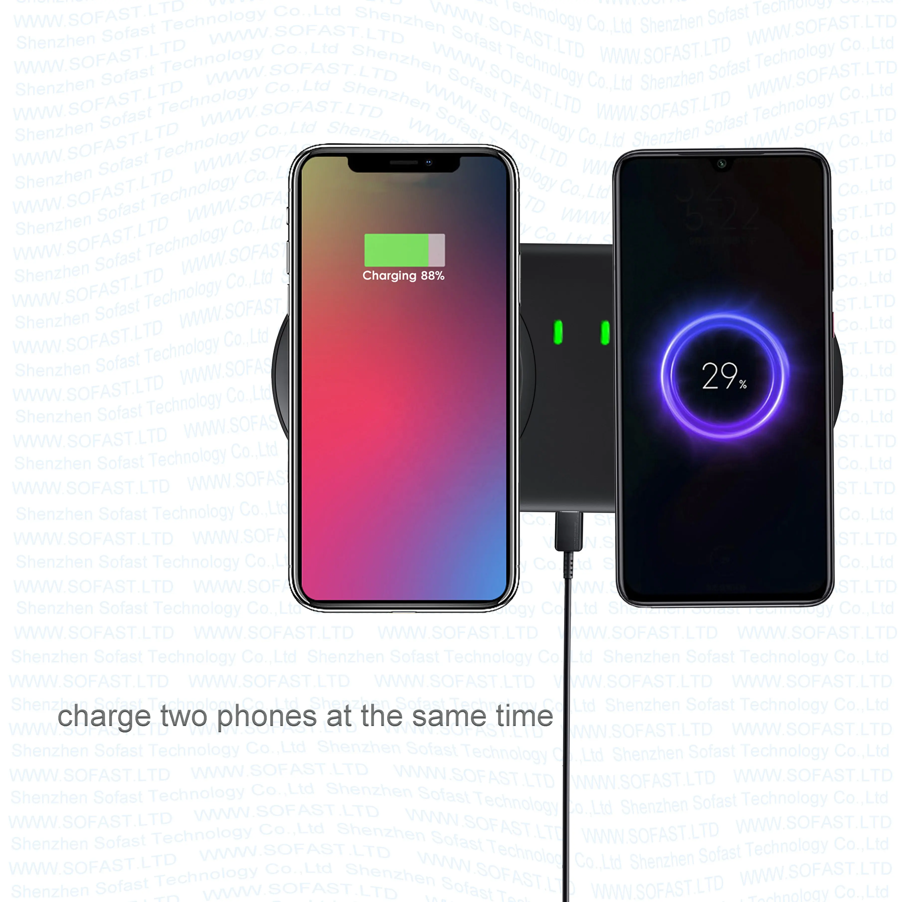 तेजी से चार्ज के साथ 25w वायरलेस चार्जर डुओ पैड यूएसबी सी 25w दीवार चार्जर और सी सी केबल करने के लिए सेल फोन और smartwatch के लिए