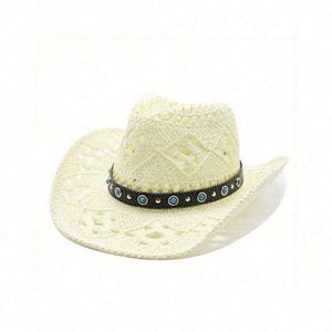 Sombreros de Vaquero Stetson Clásicos de Ala Ancha Lisos al por Mayor, Sombrero de Vaquero Occidental de Paja para Hombre - Product Image 5