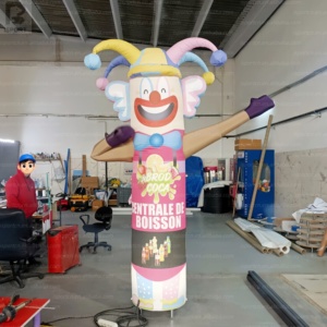 Clown gonflable géant de 2,5 m avec logo personnalisé, éclairage LED, danseur d'air lumineux, modèle publicitaire pour la promotion de marque/vente au détail - Product Image 3