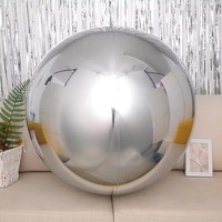 Ballon métallique 4D géant rond de 50-60 pouces pour décoration de plafond de fête de Noël, lot en gros pour centres commerciaux