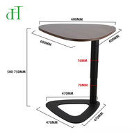 Table d'appoint de salon en noyer, réglable en hauteur pneumatiquement, vente en gros d'usine
