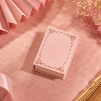 Boîte cadeau magnétique miniature biodégradable en forme de livre, doublée de velours avec logo personnalisé en bronze OEM ODM