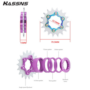 Kit de conversión de volante de una sola velocidad BMX/<span class=keywords><strong>MTB</strong></span> Cassette de aluminio HG 13T-22T 8-11Speed Freewheel Cog Spacer Lock Ring - Product Image 3