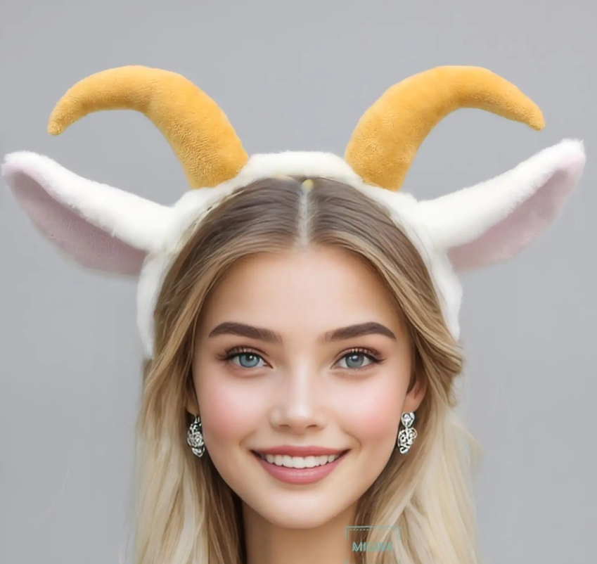 Set De 4 Disfraces De Oveja/Cabra | Diadema, Nariz, Pajarita Y Campana | Halloween Y Cosplay | Adultos Y Niños