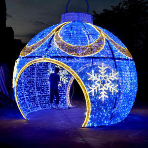 Grande sculpture lumineuse LED de Noël pour l'extérieur, boîte cadeau lumineuse LED, décoration, télécommande, IP65, pour les entrées et les places - Product Image 3