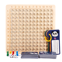 Jeu de société en bois de multiplication en gros, tableau de table de multiplications, dés, cartes flash, jouets éducatifs mathématiques pour enfants du primaire