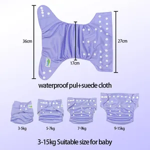 Solid Color Cloth Diaper Wholesale Hot Selling Cloth Diaper Washable And Reusable Cloth Diaper All In 1 Size For Babies