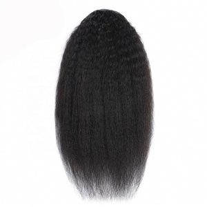 Cola de Caballo con Cordón de Cabello Humano Remy 100% Virgen, Grado 10A, Afro Chino, Negro Natural, Rizado - Product Image 2