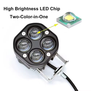 Luces LED para motocicleta, camión, SUV, UTV, ATV, 40W, 3 pulgadas, todoterreno, 4x4, doble color, ámbar, blanco - Product Image 3