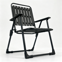 Chaise pliante en tube d'acier durable et imperméable, design simple, siège en plastique, pour jardin, salon et extérieur – Vente en gros