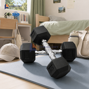 Haltères hexagonaux durables à poids fixe, ensemble d'haltères portables pour l'entraînement à domicile - Product Image 3