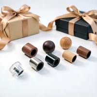 Tapa de Rosca Personalizada para Botella de Perfume de Madera, Ecológica, Duradera, Forma Cilíndrica, Diseño Antiderrames, Portátil, Opción de Logotipo Personalizado