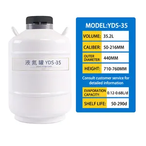 Nitrógeno líquido seco envío congelador contenedor de nitrógeno líquido de baja temperatura 35 litros para la venta