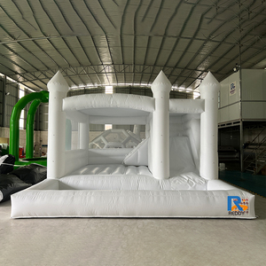 Brincolín Inflable Comercial Blanco <span class=keywords><strong>con</strong></span> <span class=keywords><strong>Piscina</strong></span> <span class=keywords><strong>de</strong></span> Pelotas <span class=keywords><strong>para</strong></span> <span class=keywords><strong>Alquiler</strong></span> en Fiestas y Bodas - Product Image 1