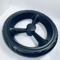 Roue de chariot de magasin de 10 pouces, roue à rayons en plastique avec frein pour chariot de magasin