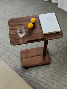 <strong>Black</strong> Walnut Solid Wood Small Coffee <strong>Table</strong> Lifting Rotating <strong>Sofa</strong> Side Bedside <strong>Table</strong> Nordic Modern Simple Living Room Furniture - Product Image 4