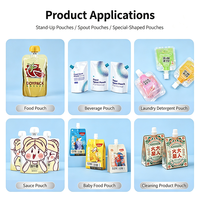 Machine de remplissage et de bouchage rotative entièrement automatique pour sachets à bec verseur, remplisseuse de sachets verticaux pour liquides visqueux et semi-fluide, équipement de remplissage de pâtes