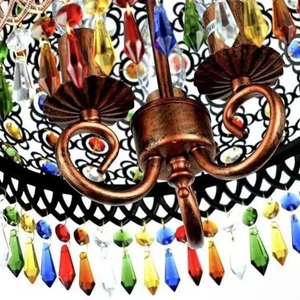 Bombilla <span class=keywords><strong>Bohemi</strong></span> E27 para Restaurante, Cafetería del Sudeste Asiático, Tienda, Hotel, Bar, Lámpara Colgante de Cristal Colorida de una Sola Cabeza - Product Image 5