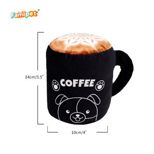 Fampet all'ingrosso nuovo Design serie di tazze di caffè peluche ripiene giocattoli per cani cigolanti peluche Pet Squeak giocattoli per cani - Product Image 5