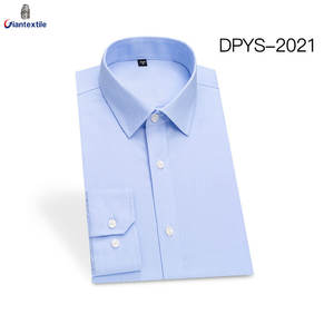 RTS 100% coton chemise formelle d'affaires en sergé bleu clair solide pour hommes chemise habillée anti-rides sans repassage pour hommes - Product Image 4