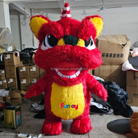 Costume de mascotte gonflable en peluche Lion Chinois 2/2,6/3m – Tenue de Lion Dansant Portable pour Carnaval, Défilé, Publicité, Événement