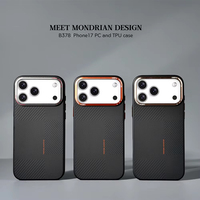 Coque de Téléphone JOYPORODO B378 en Fibre de Carbone et d'Aramide pour iPhone 17 16 15 14 Pro Max Air avec Housse Arrière Magnétique