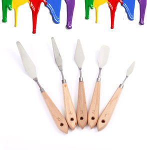 Cuchillo para mezclar colores FOSKA con mango de madera cómodo de agarrar y hojas de acero inoxidable resistentes a la corrosión para pintura - Product Image 1