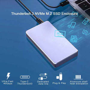 8 ТБ NVME M2 SSD корпус 40 Гбит/с Thunderbolt <span class=keywords><strong>3</strong></span> Type-C алюминиевый корпус для ноутбука/настольного компьютера <span class=keywords><strong>2</strong></span>,5 SATA SSD включает в себя кабельную коробку Thunderbolt - Product Image 3