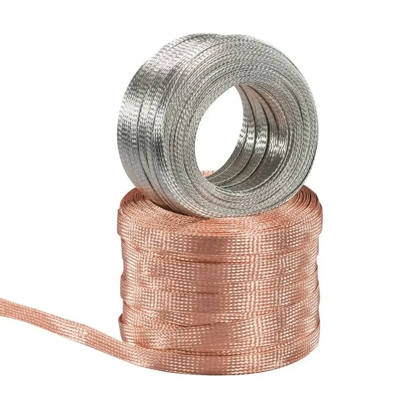 flat flexible bare braided copper wire