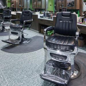 Fauteuil de coiffure hydraulique inclinable noir givré moderne, équipé de meubles de salon verts, adapté aux salons de beauté, aux salons de coiffure - Product Image 6